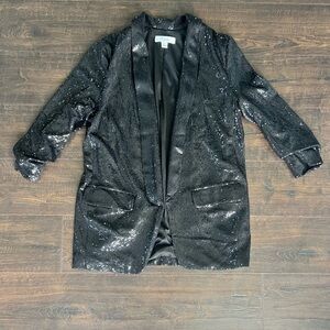 Black Sequin Women's Blazer
